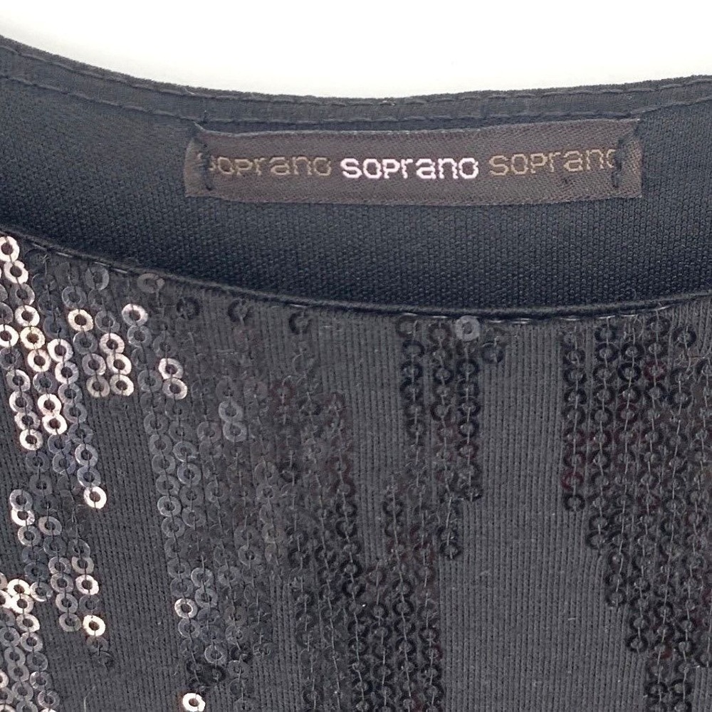 Soprano Black Sequin Sleeveless Scoop Neck Mini Dress Medium - Picture 5 of 7